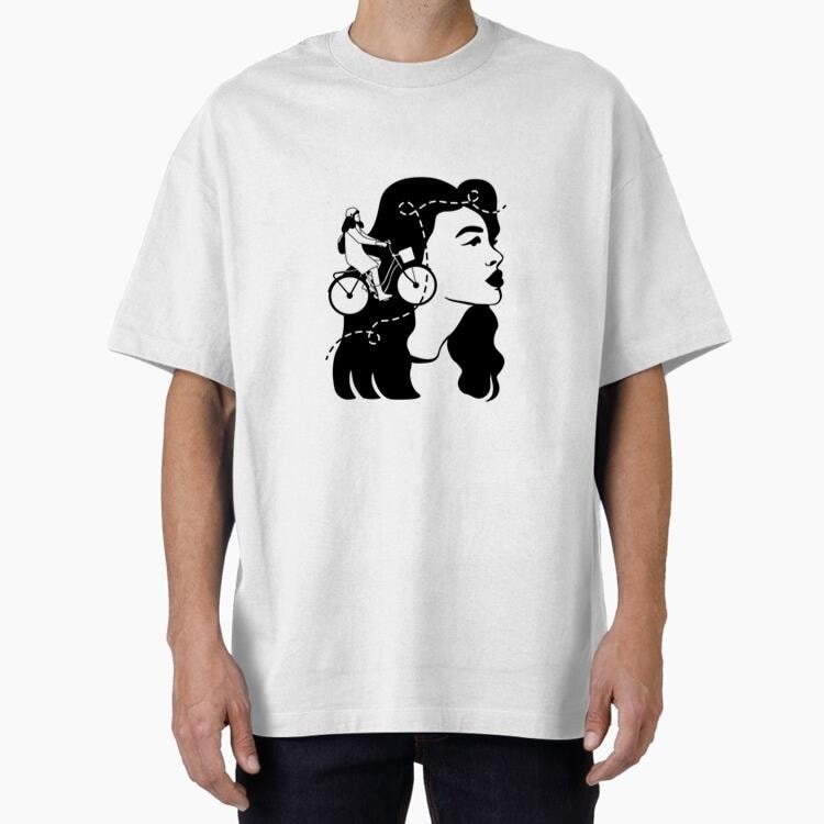 Woman Biker Filled Stroke T-Shirt