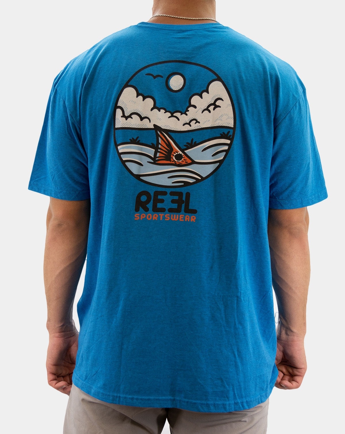 Mens Teal Fishing T-Shirt | Hand-Illustrated Graphics