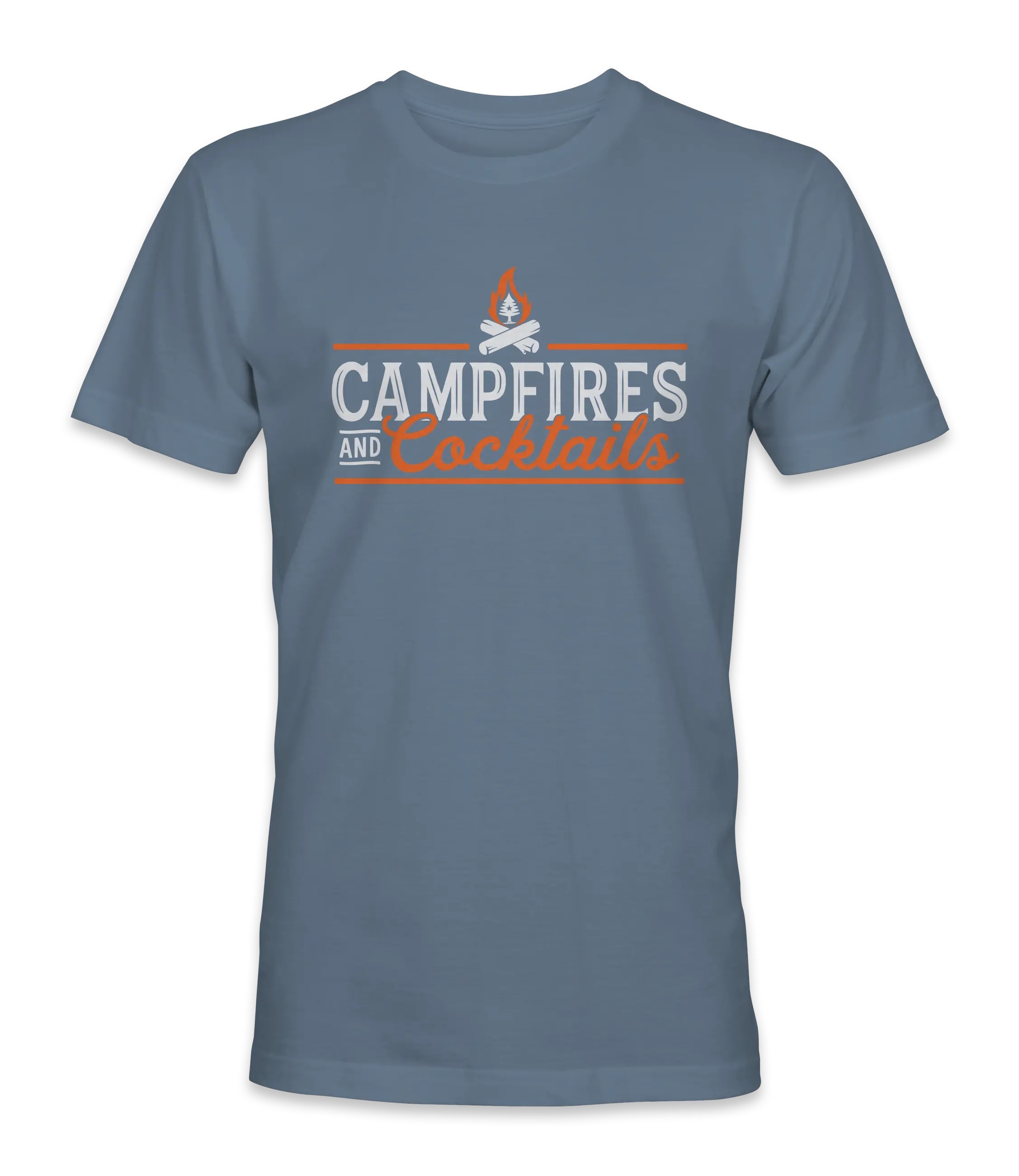 Campfires and Cocktails Unisex T-Shirt in Faded Denim
