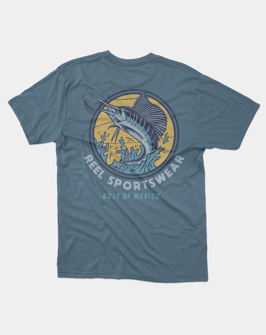Gulf Sails Fishing T-Shirt - Breathable Cotton Tee for Fishing Enthusiasts
