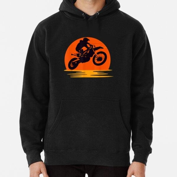 Sunset Dirt Bike Rider Graphic Hoodie