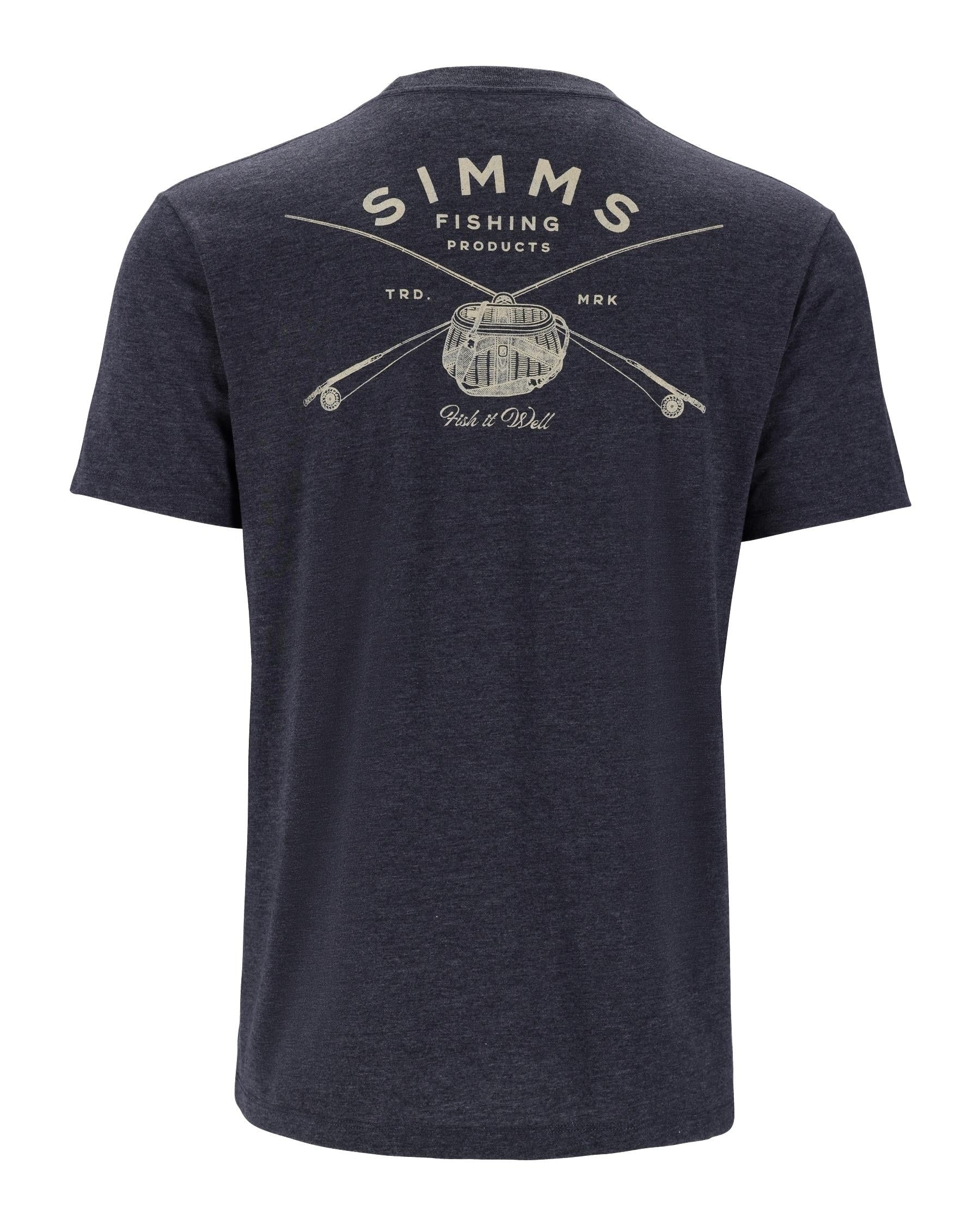 Mens Navy Heather Cotton Blend T-Shirt