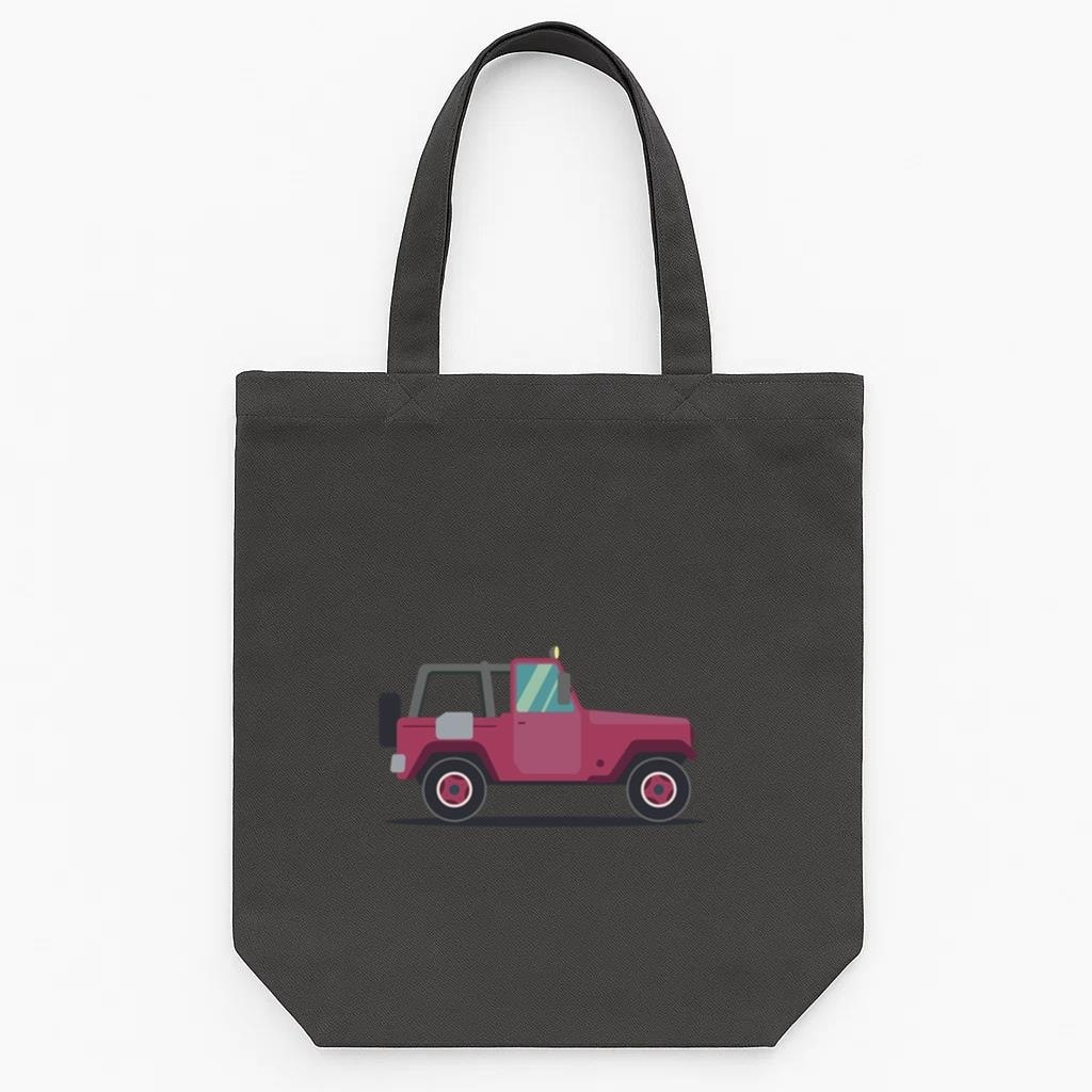 Jeep Wheel Vehicle Car Body Flat Tote Canvas Bag