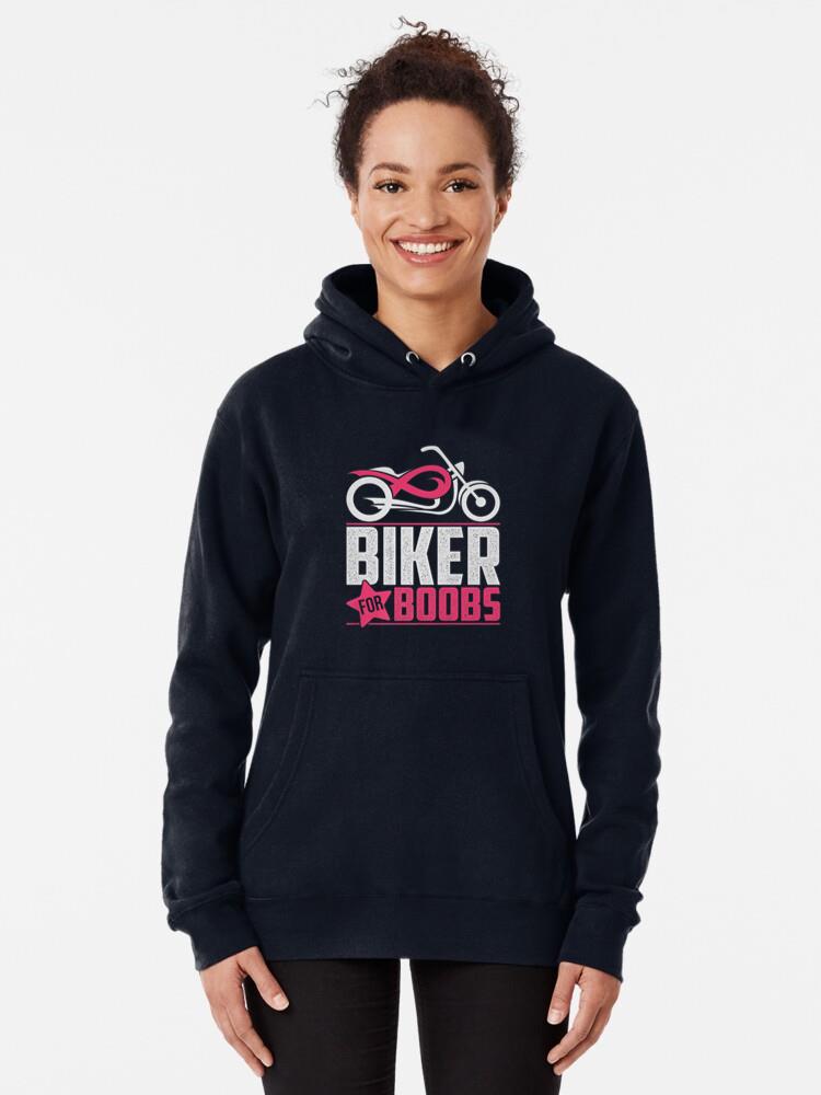 Biker For Boobs Against Breast Cancer Hoodie - Image 4
