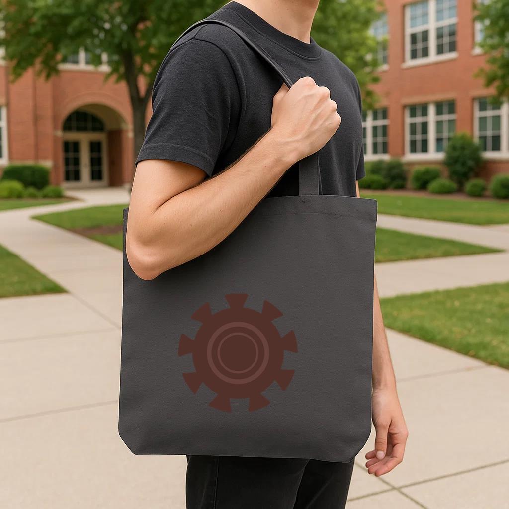 Gear Wheel Gear Hole Pinion Cogwheel Flat Tote Canvas Bag - Image 4
