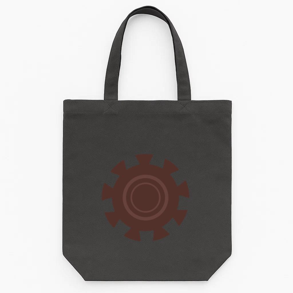 Gear Wheel Hole Gear Pinion Cogwheel Flat Tote Canvas Bag
