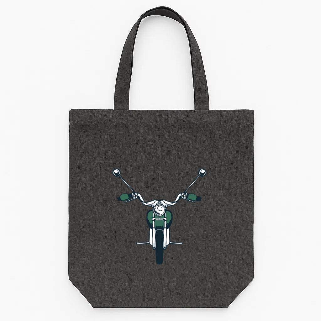 Green Motorcycle Tote Canvas Bag