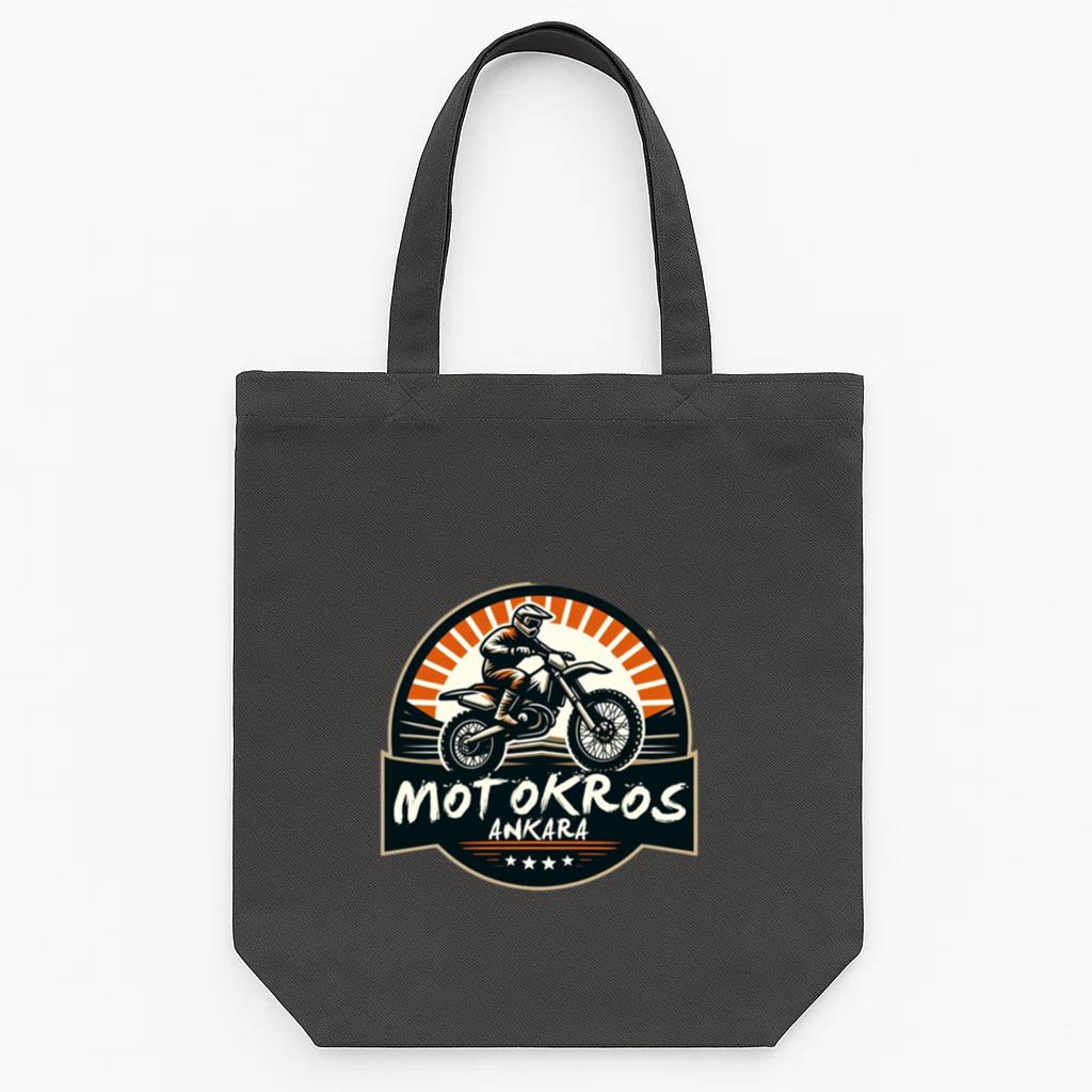 Hiker Motorbike Confident Minimal Tote Canvas Bag