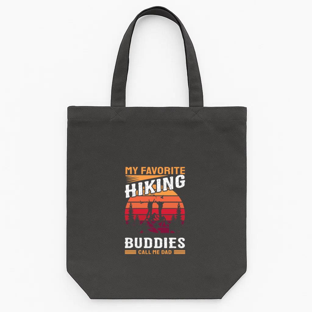 Hiker Motorbike Happy Minimal Tote Canvas Bag