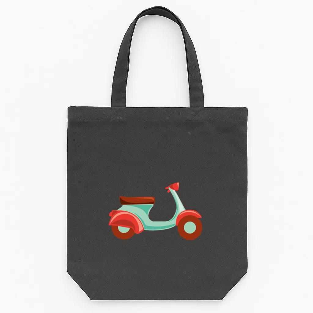 Hipster Scooter Tote Canvas Bag
