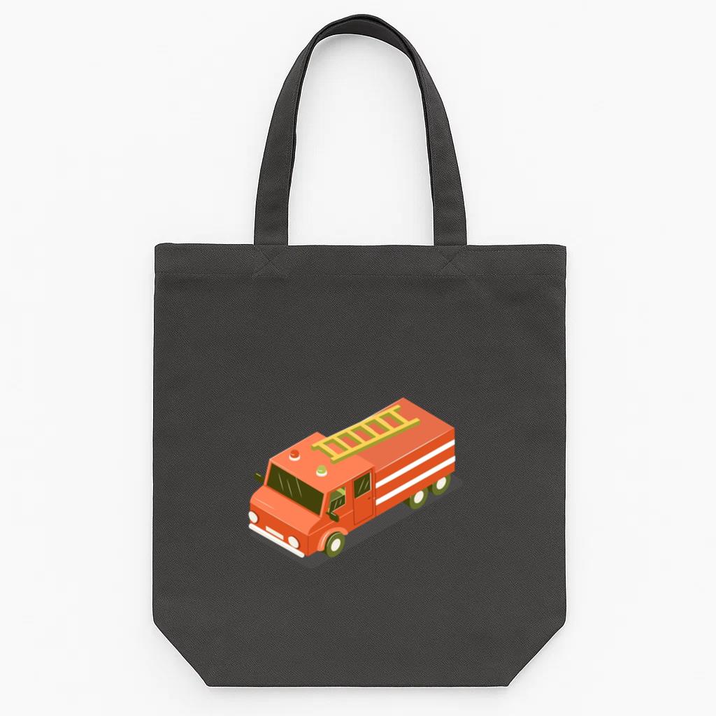 Isometric Transport Fire Engine Tote Canvas Bag