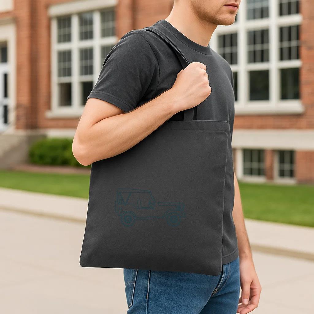 Jeep Vehicle Car Body Wheel Stroke Tote Canvas Bag - Image 3