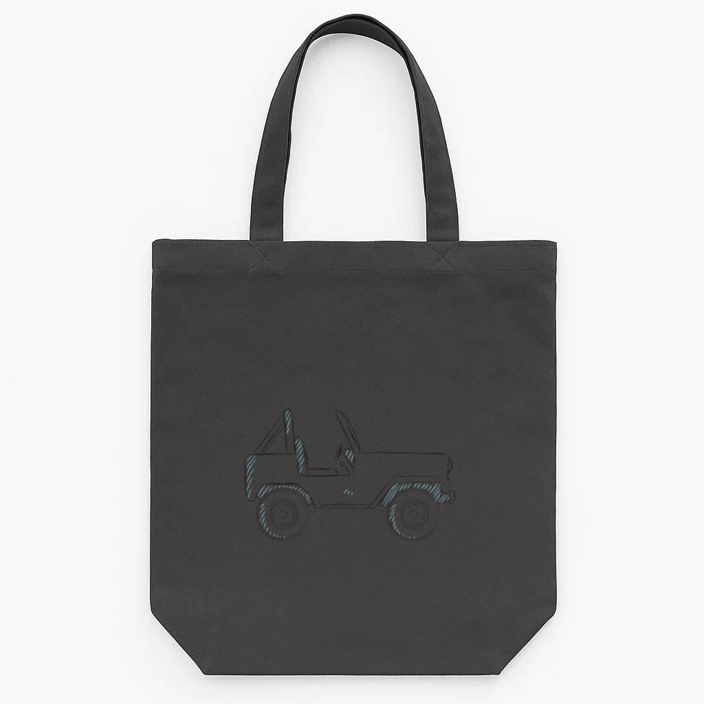 Jeep Vehicle Car Wheel Body Line Tote Canvas Bag
