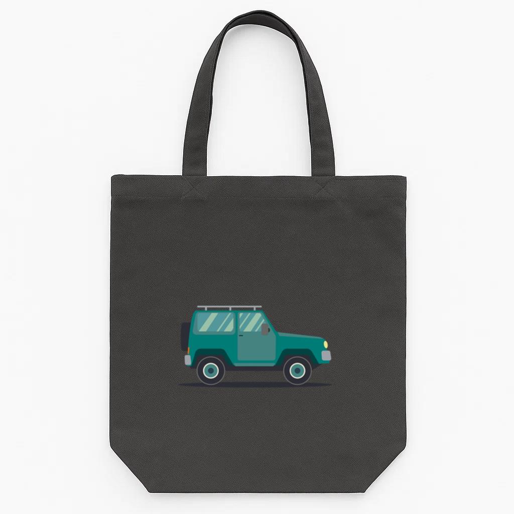 Jeep Vehicle Wheel Car Body Flat Tote Canvas Bag