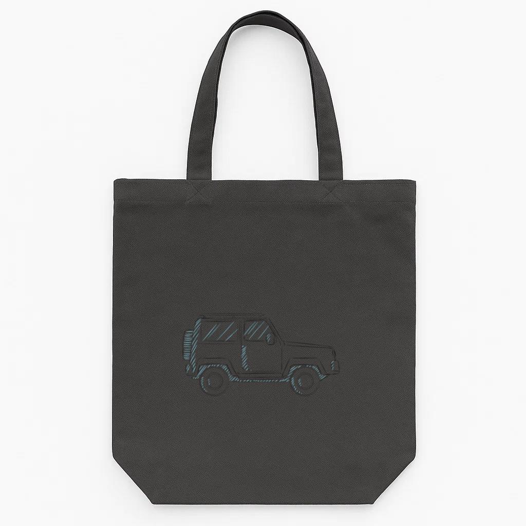 Jeep Vehicle Wheel Car Body Line Tote Canvas Bag