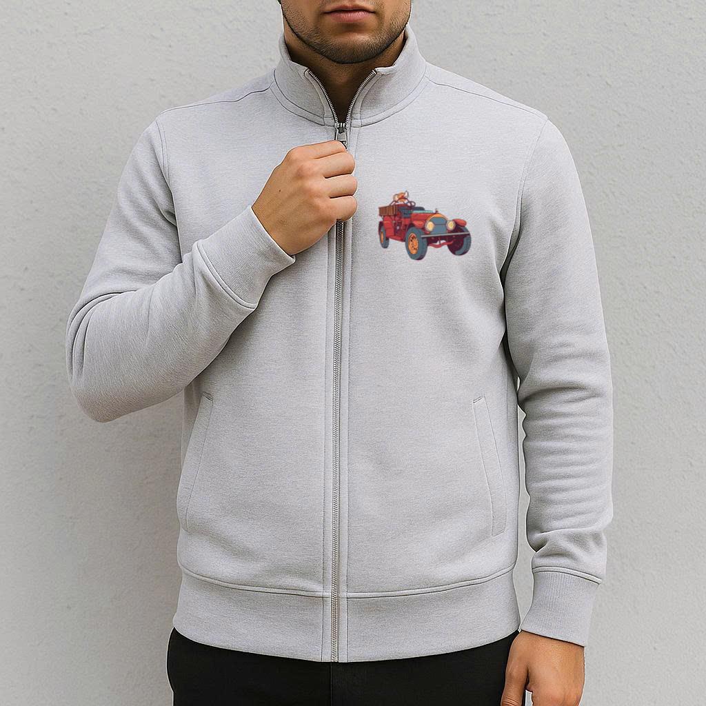 Old Fire Engine Colorful Illustration Jacket - Image 3