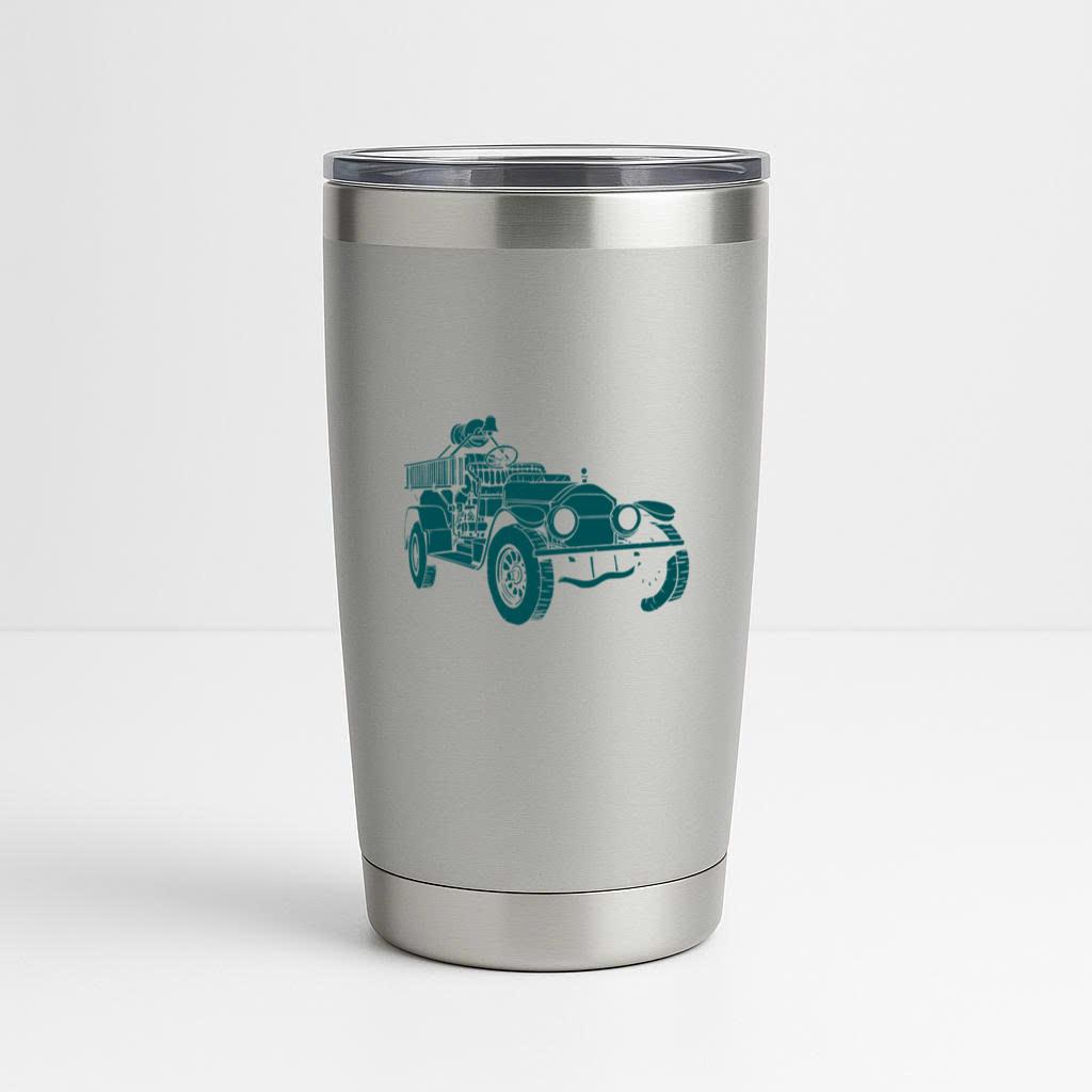 Old Fire Engine Truck Illustration Tumbler