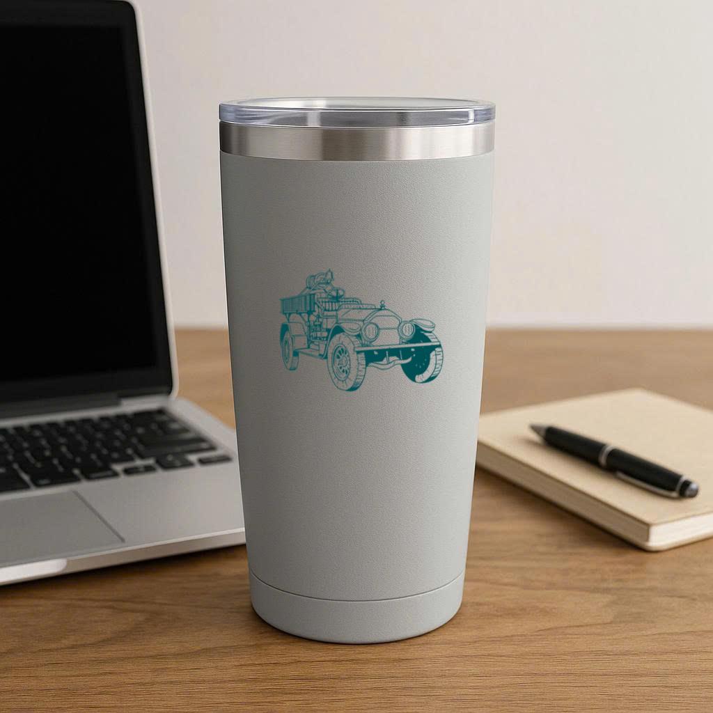 Old Fire Truck Engine Illustration Tumbler - Image 3