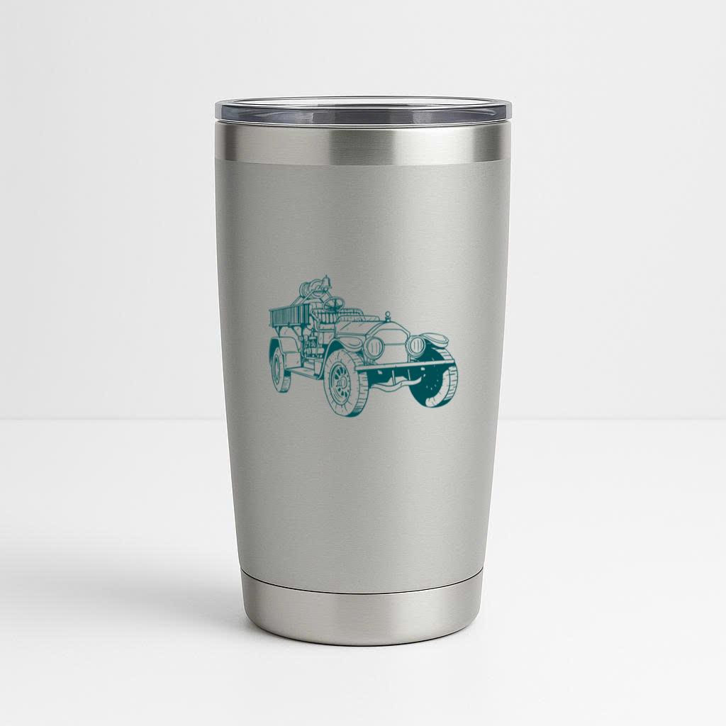 Old Fire Truck Engine Illustration Tumbler