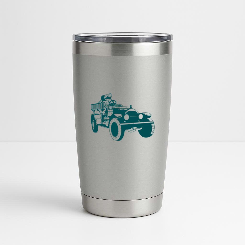 Old Truck Fire Engine Illustration Tumbler