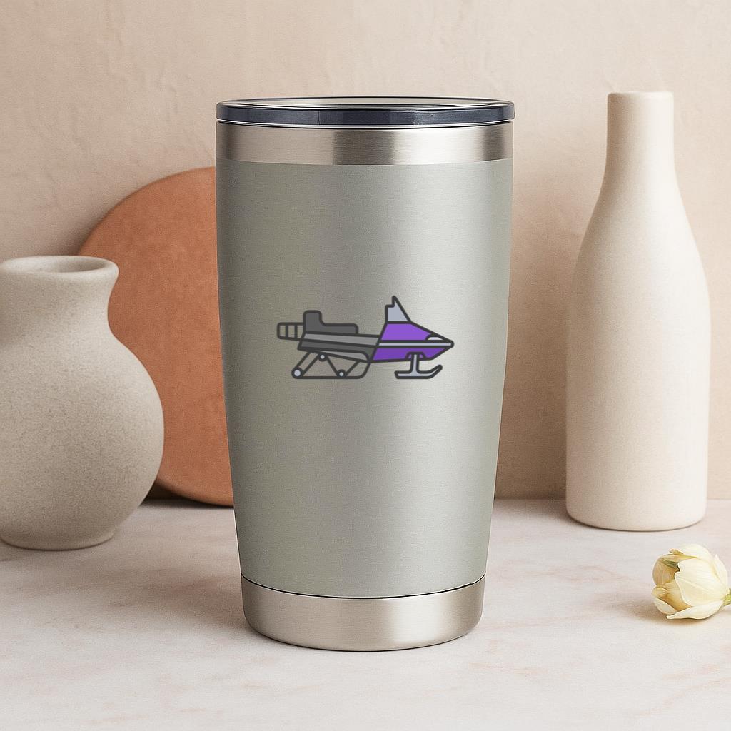 Purple Flat Stroke Snowmobile Tumbler - Image 4