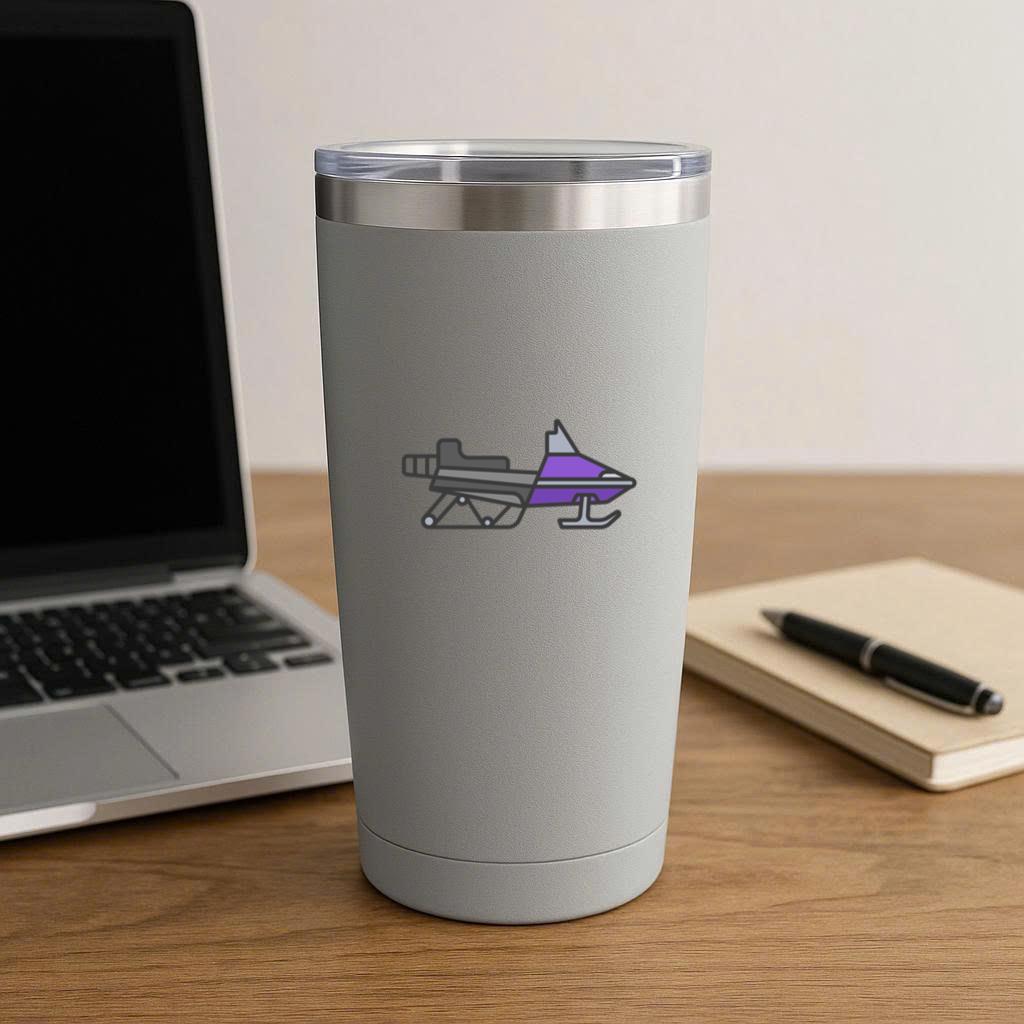 Purple Flat Stroke Snowmobile Tumbler - Image 3