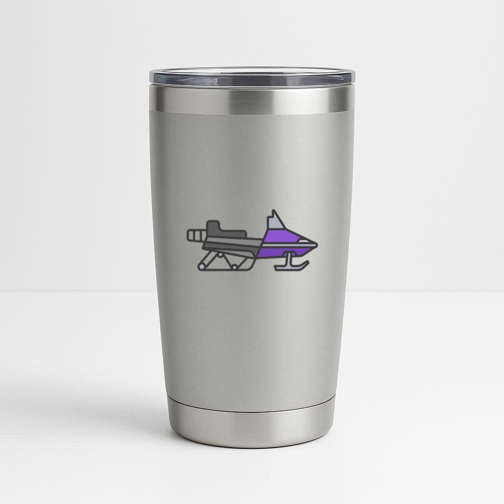 Purple Flat Stroke Snowmobile Tumbler