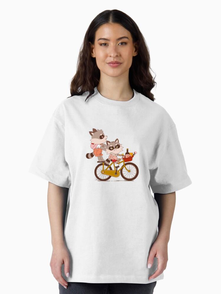 Raccoon Friends On Bike T-Shirt - Image 3