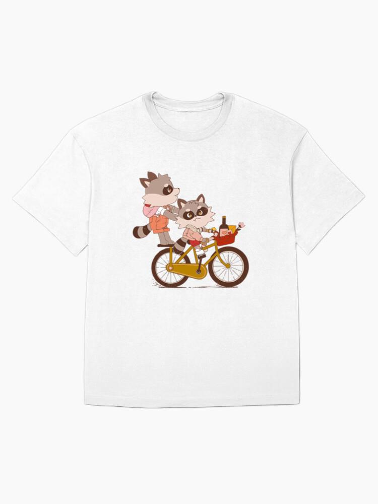 Raccoon Friends On Bike T-Shirt - Image 4