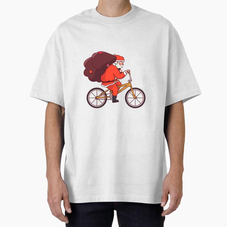 Santa Claus Sack Bicycle Flat T-Shirt