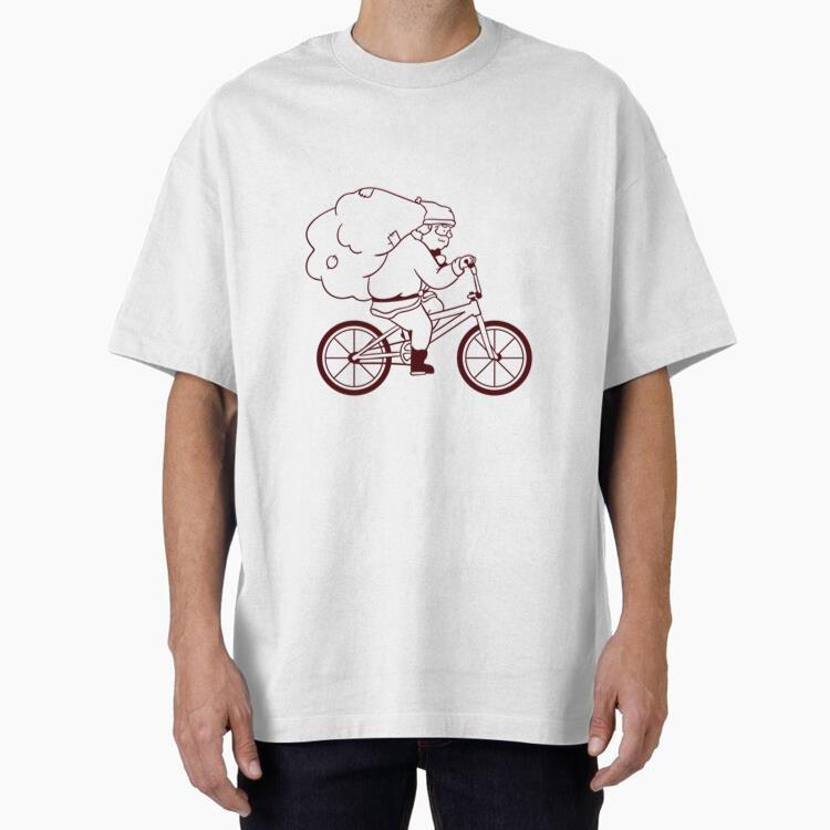 Santa Claus Sack Bicycle Stroke T-Shirt