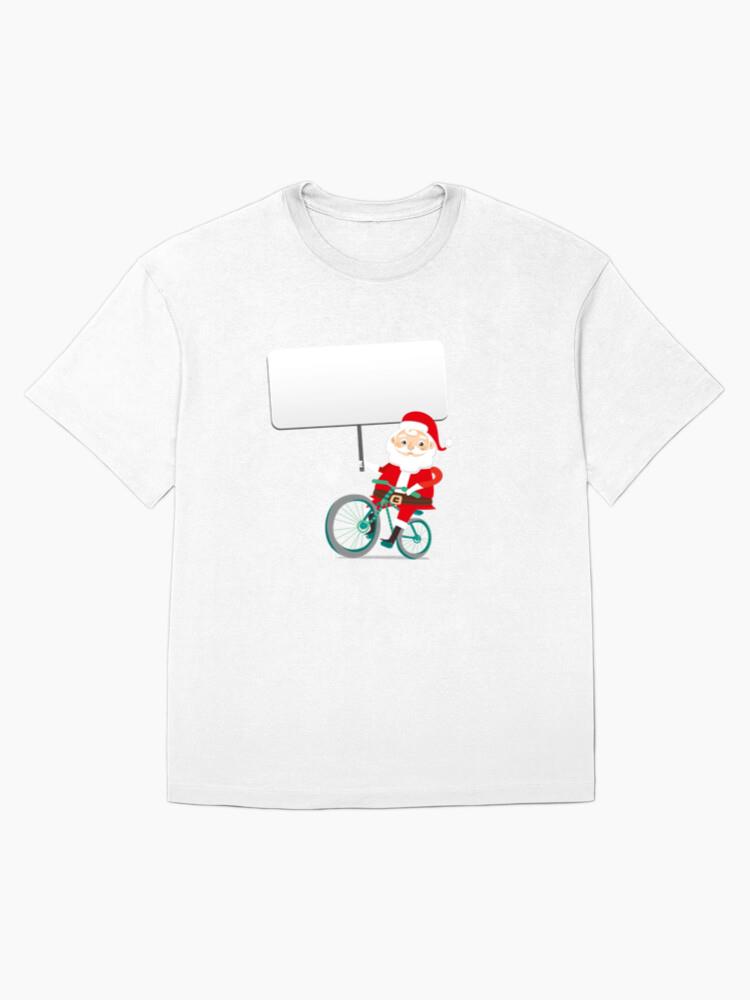 Santa Holding Banner On Bike T-Shirt - Image 4