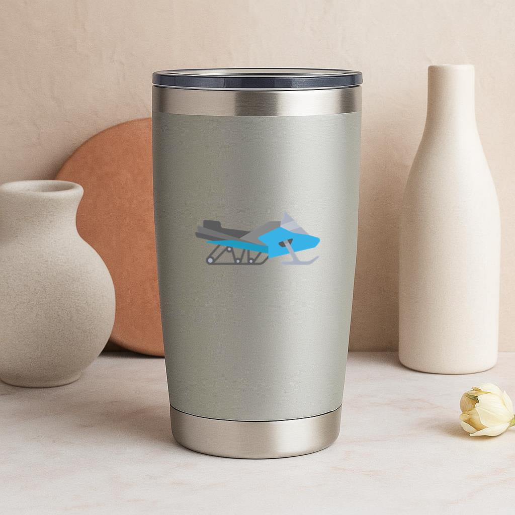 Semi Flat Blue Snowmobile Tumbler - Image 4