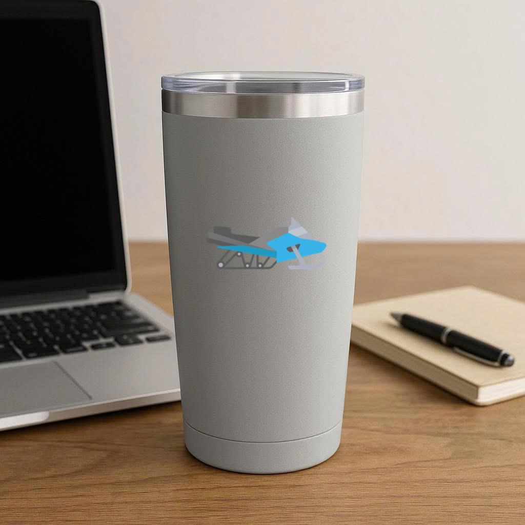 Semi Flat Blue Snowmobile Tumbler - Image 3