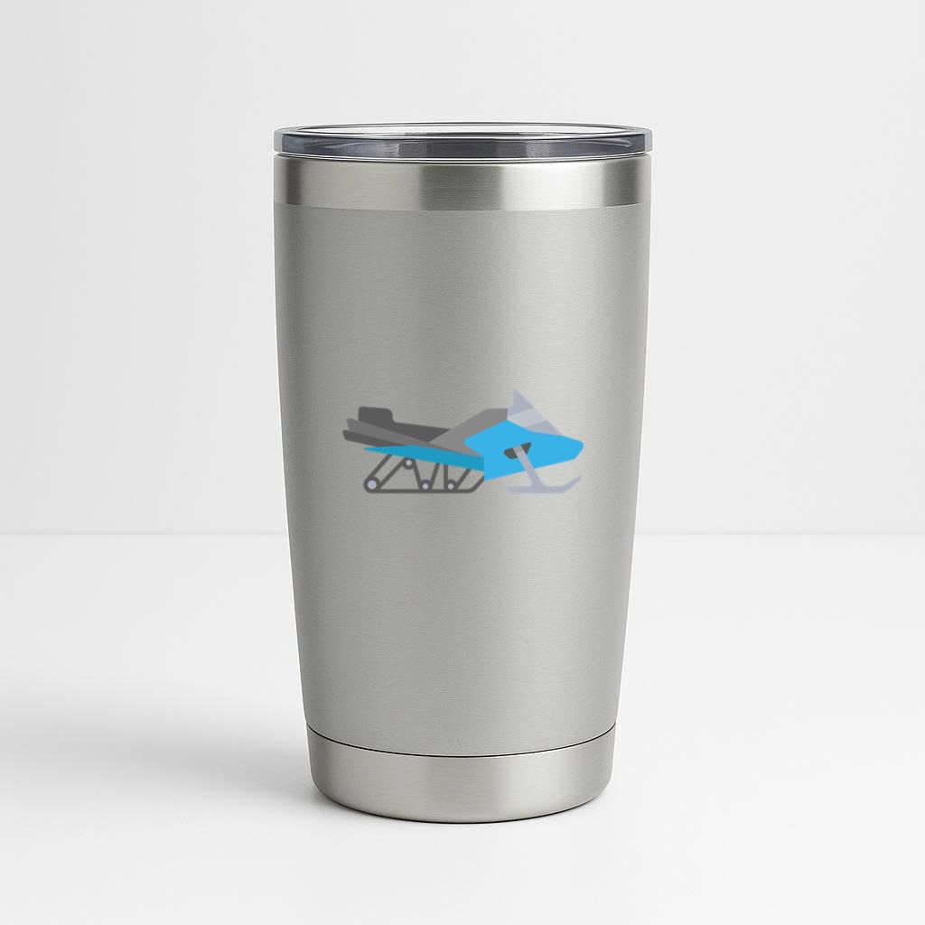 Semi Flat Blue Snowmobile Tumbler