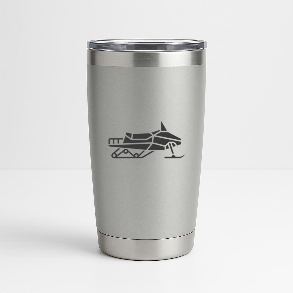 Side Simple Snowmobile Silhouette Tumbler