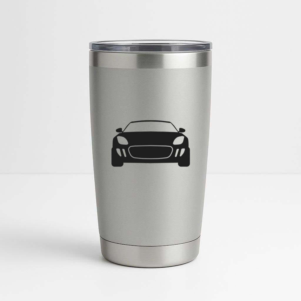 Sport Car Front View Silhouette Tumbler