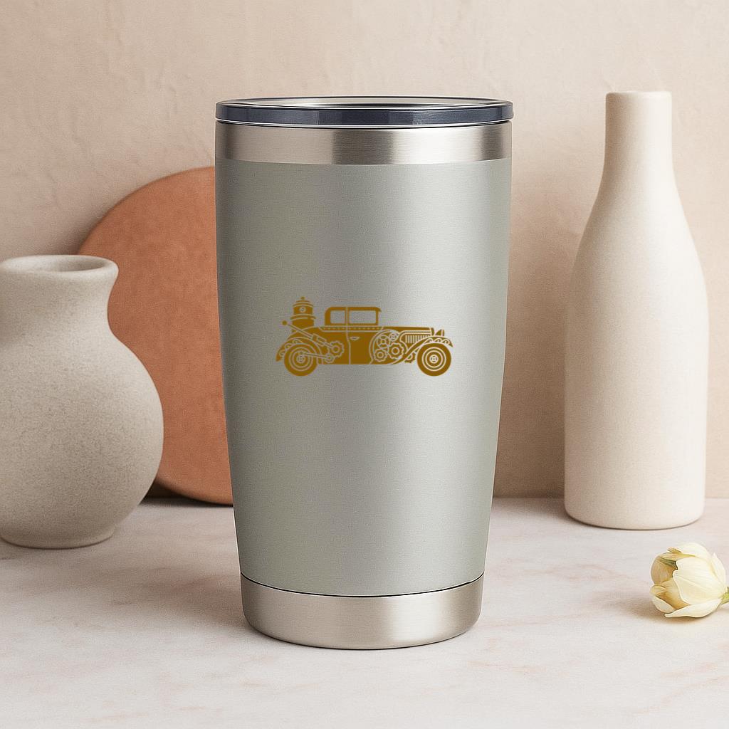 Steampunk Car In Brown Tumbler - Image 4