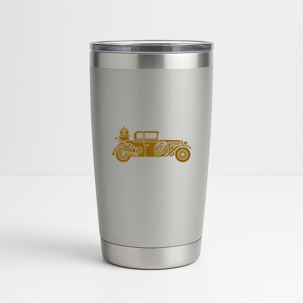 Steampunk Car In Brown Tumbler