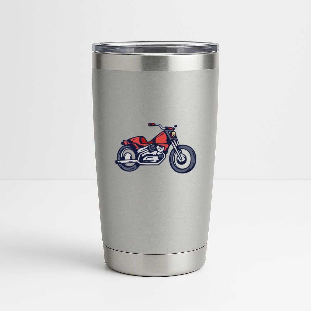 Stylish Chopper Motorcycle Illustration Tumbler