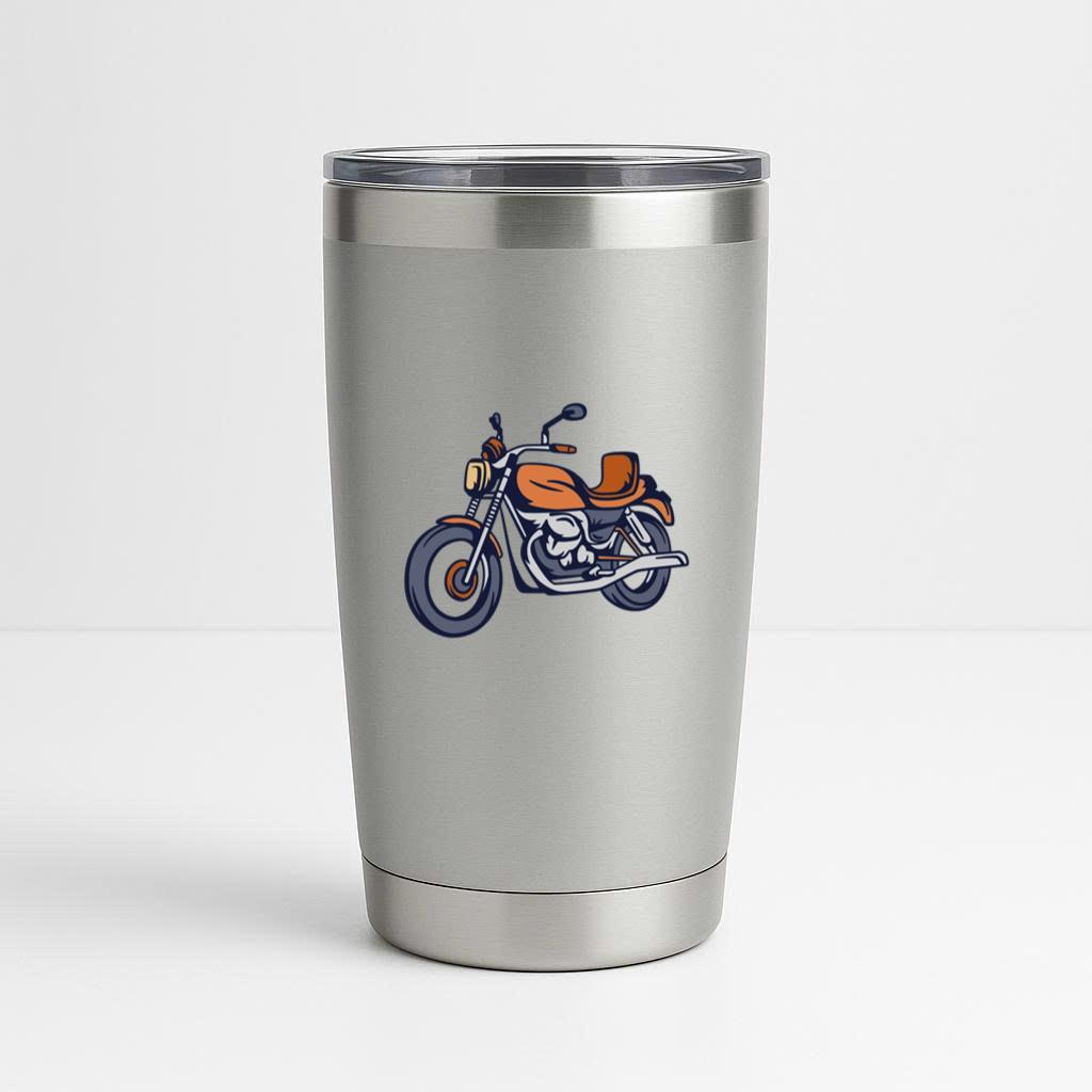 Stylish Cruiser Motorcycle Illustration Design Tumbler