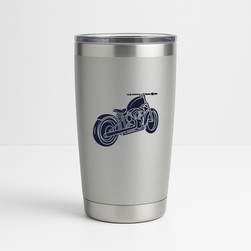 Stylish Motorcycle Line Art Design Tumbler