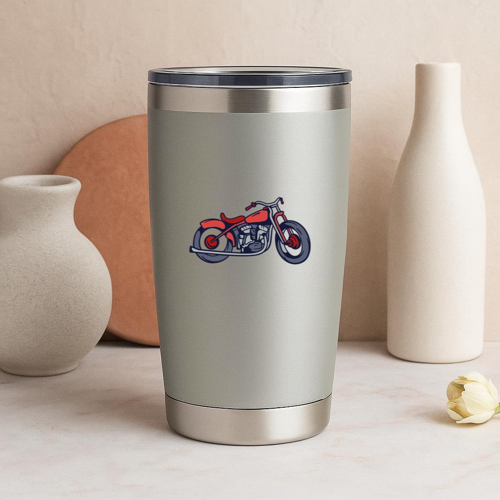 Stylish Vintage Motorcycle Illustration Tumbler - Image 4