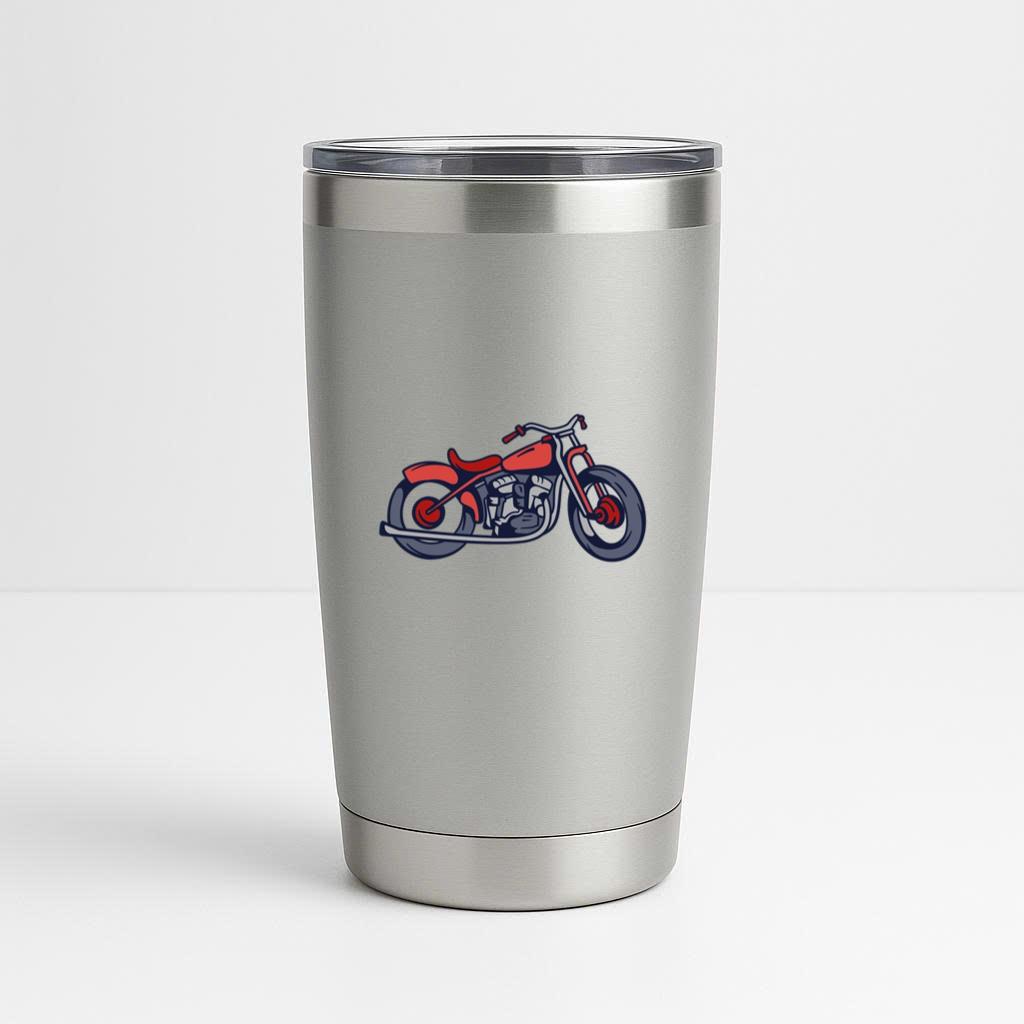 Stylish Vintage Motorcycle Illustration Tumbler