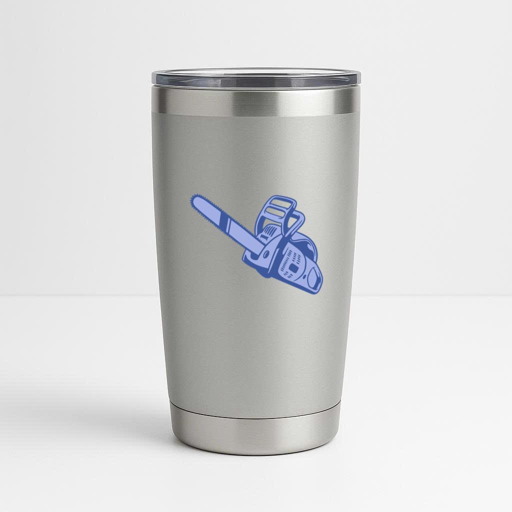 Stylized Chainsaw Illustration Design Tumbler