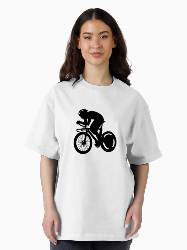Stylized Cyclist In Motion Graphic Design T-Shirt - Image 3