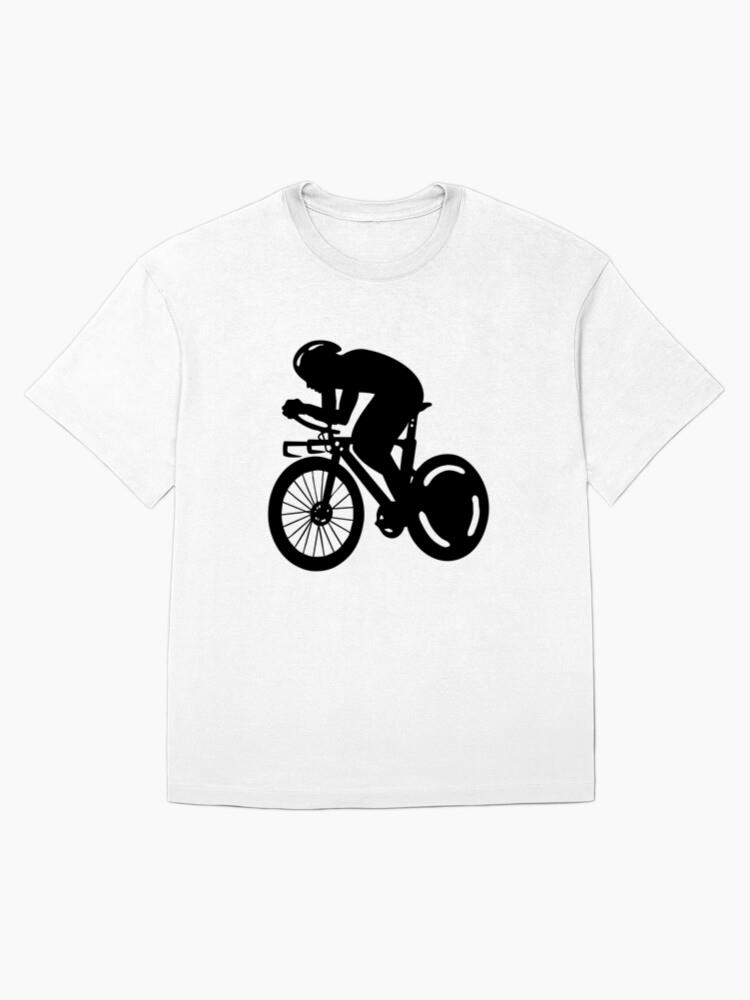 Stylized Cyclist In Motion Graphic Design T-Shirt - Image 4