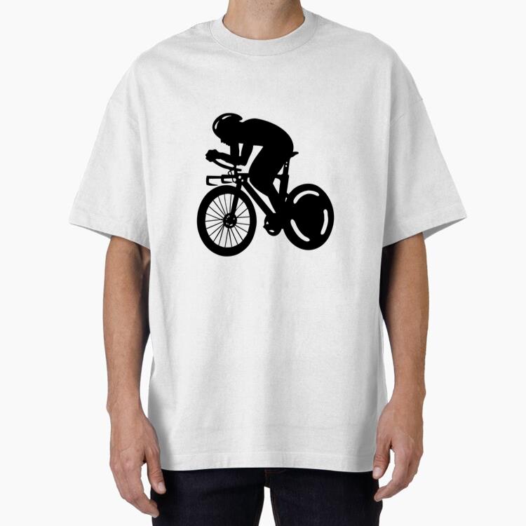 Stylized Cyclist In Motion Graphic Design T-Shirt