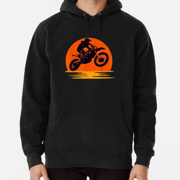 Sunset Dirt Bike Rider Graphic Hoodie