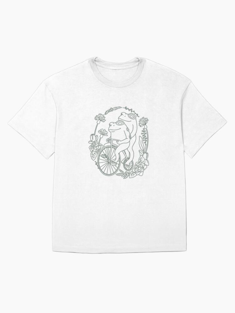 Two Frogs Riding A Bicycle With Flowers T-Shirt - Image 4